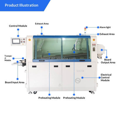 380V 60Hz SMT ミニ 自動 ダブル 波 PCB 透孔 精密 波 溶接 機械 鉛 無 PLC タッチ 画面 コントロール