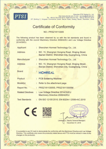 中国 Shenzhen Honreal Technology Co.,Ltd 認証